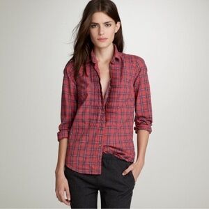 J. Crew Tartan Tuxedo Red Plaid Shirt